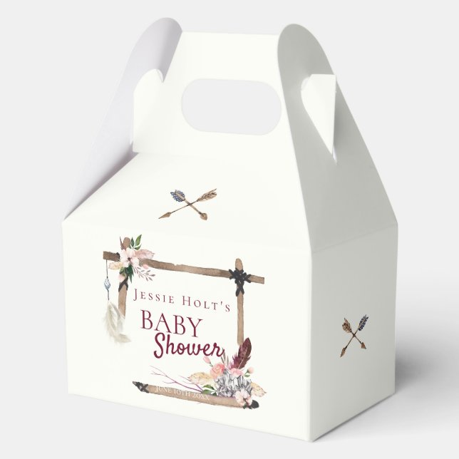 Boho Baby Shower Southwestern Arrow Geschenkschachtel (Vorderseite)