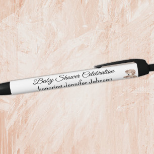 Boho Baby Shower Teddy Bear bevorzugt Black Ink Kugelschreiber