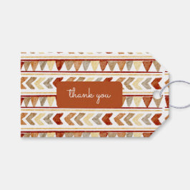 Boho Baby Shower Tribal Navajo Brown Vielen Dank Geschenkanhänger