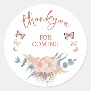 Boho Baby Shower Vielen Dank Runder Aufkleber