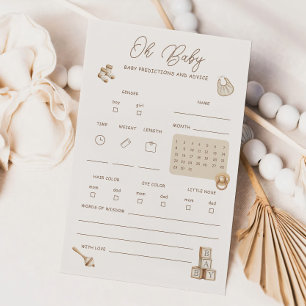 Boho-Baby-Shower-Vorhersagen und Ratschläge Karte