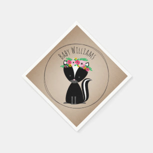Boho Baby-Stinktier-Babyparty-Servietten Serviette