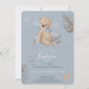 Boho Baby Teddy Baptismus Einladung