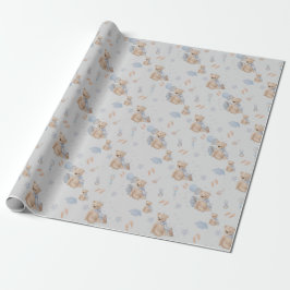 Boho Baby Teddy Bär Wrapping Paper Geschenkpapier
