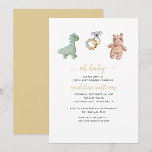 BOHO Baby Toys Neutral Oh Babydusche Einladung