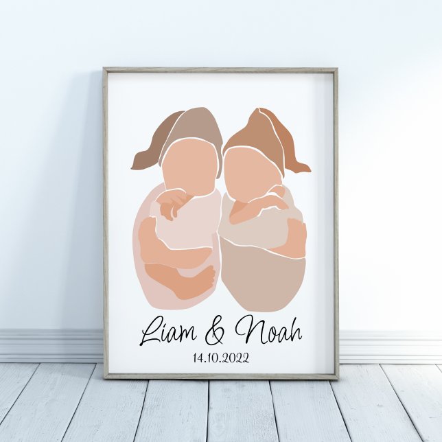Boho Baby Twin Boys Name Kinderzimmer Poster (Von Creator hochgeladen)