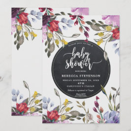 boho babyduscheneinladung wilder Blume Blumen Einladung