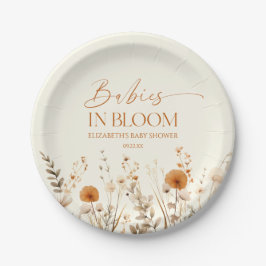Boho Babys in Bloom Wildblume Twins Kinderdusche Pappteller