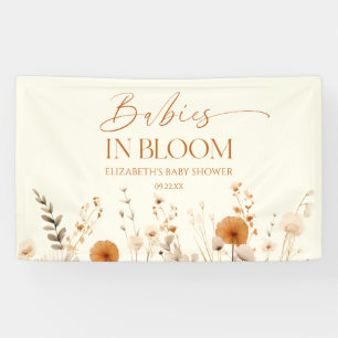 Boho-Babys in Blütenpracht Wildblumen-Zwillinge Ba Banner
