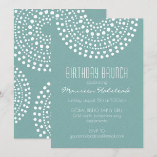 Boho Bali GeburtstagBrunch auf aquamarinem Einladung