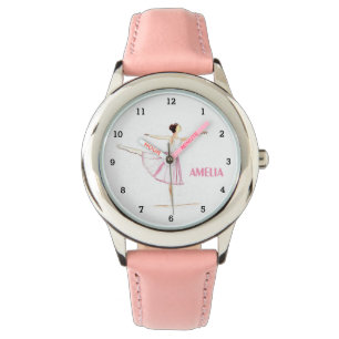 Boho Ballerina Ballett Tutu Girl Practice Pink Nam Armbanduhr