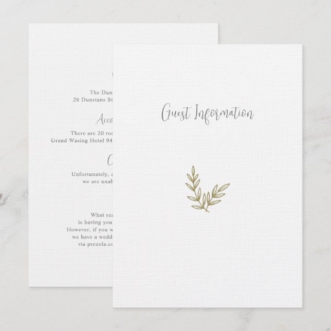 Boho Bamboo Botanischer Leaf Soft Eleganter Garten Begleitkarte (Vorne/Hinten)