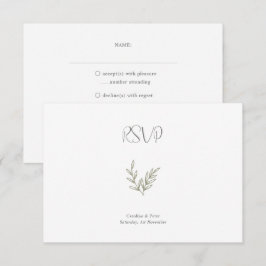 Boho Bamboo Botanischer Leaf Soft Eleganter Garten RSVP Karte