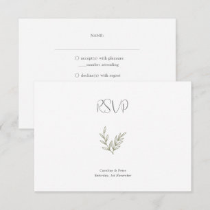 Boho Bamboo Botanischer Leaf Soft Eleganter Garten RSVP Karte