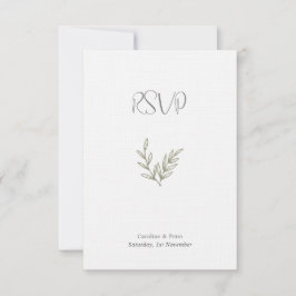 Boho Bamboo Botanischer Leaf Soft Eleganter Garten RSVP Karte