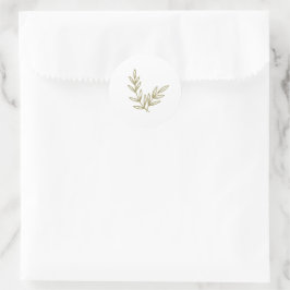 Boho Bamboo Botanischer Leaf Soft Eleganter Garten Runder Aufkleber