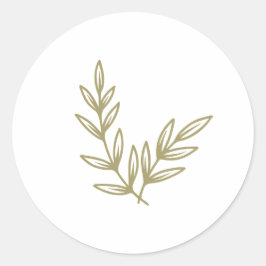 Boho Bamboo Botanischer Leaf Soft Eleganter Garten Runder Aufkleber