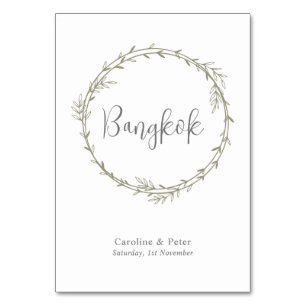 Boho Bamboo Botanischer Leaf Soft Eleganter Garten Tischnummer
