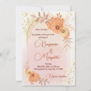 Boho Baptism Invite, Pampas Grass Boho Hochzeit Einladung