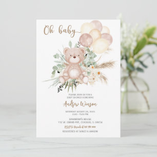 Boho-Bär-Baby-Party-Einladung für Jungen Einladung