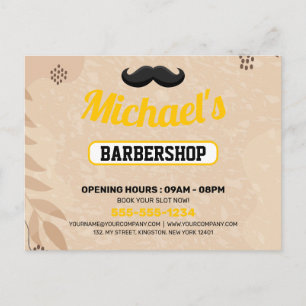 Boho-Barbershop-Marketing-Postkarte Postkarte