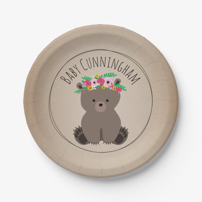 Boho Bärn-Cardstock inspirierte kundenspezifische Pappteller (Vorderseite)