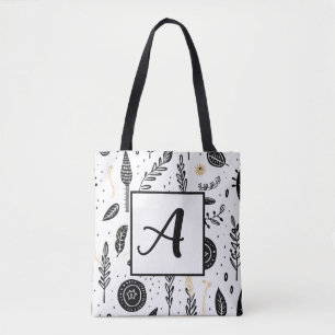 Boho Basic Black and White Tote Bag Tasche