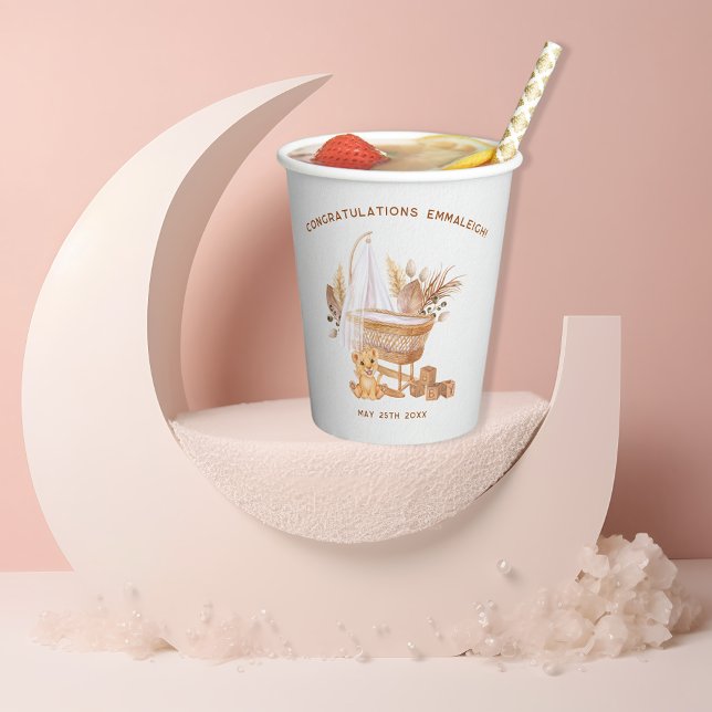 Boho Bassinet Kinderzimmer Babydusche Pappbecher (Von Creator hochgeladen)