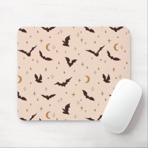 Boho Bats and Stars Halloween Pattern Mousepad