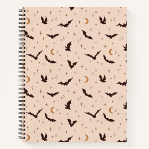 Boho Bats and Stars Halloween Pattern Notizbuch
