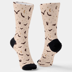 Boho Bats and Stars Halloween Pattern Socken