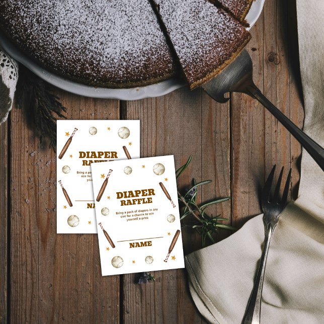 Boho Batter Up Baseball Diaper Raffle Baby Shower Begleitkarte (Boho Batter Up Baseball Diaper Raffle Baby Shower Enclosure Card)