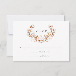 Boho-Baumwollhochzeit RSVP Karte