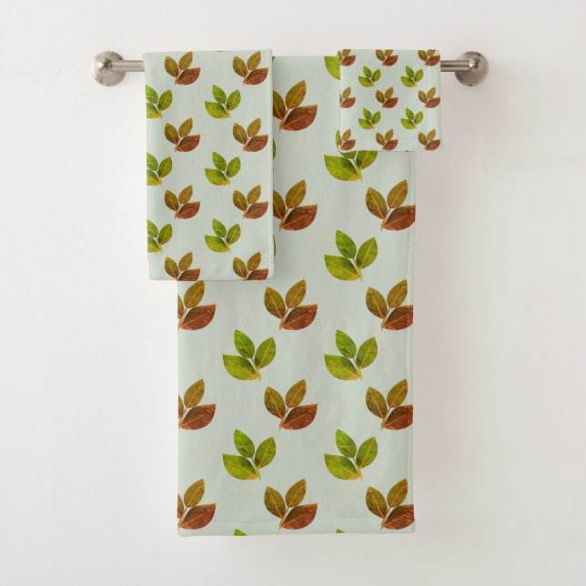 Boho Bay Verlasst auf Light Laurel Green Badhandtuch Set (Insitu)