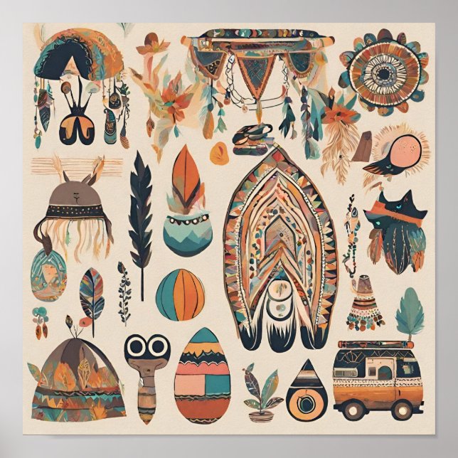 Boho Bazaar: Ein Marktplatz der Wunder Wandkunst Poster (Vorne)