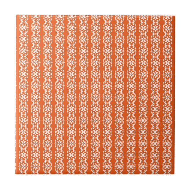 Boho Bazaar, Mix & Match Orange Muster Fliese (Vorderseite)