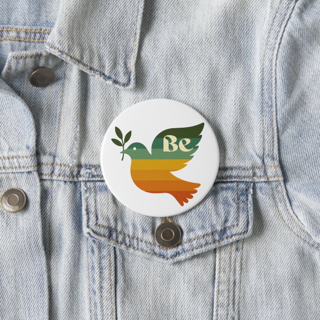 Boho Be Peace Retro-Feiertagsbutton Button (Beispiel)