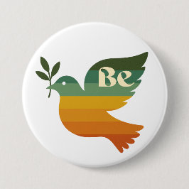 Boho Be Peace Retro Holiday Button