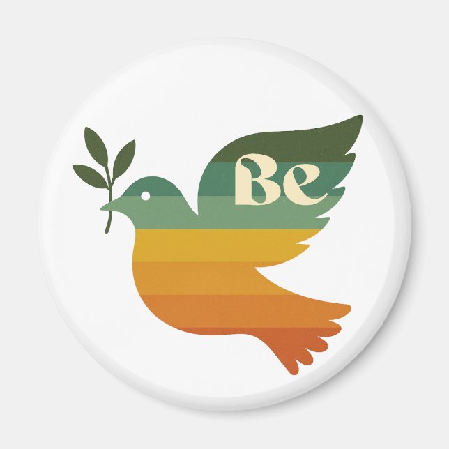 Boho Be Peace Retro Holiday Magnet (Vorne)