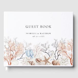 Boho Beach Coral Reef Wedding Gästebuch