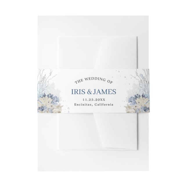 Boho Beach Destination Hampton Wedding Einladungsbanderole (Vorderseite Beispiel)