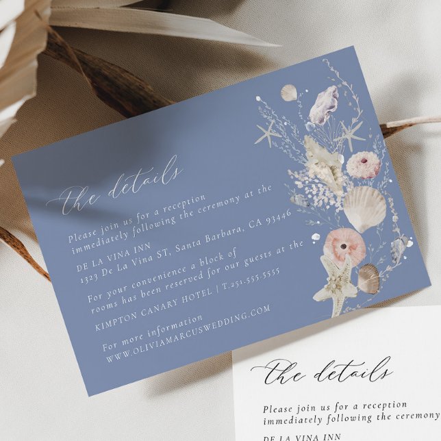 Boho Beach Elegante Wedding Details Eintrittskarte Begleitkarte (Details Card 2 Colors)