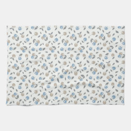 Boho Beach Kirschen - beige blaues Fruchtmuster. Geschirrtuch