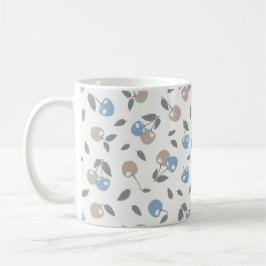 Boho Beach Kirschen - beige blaues Fruchtmuster. Kaffeetasse