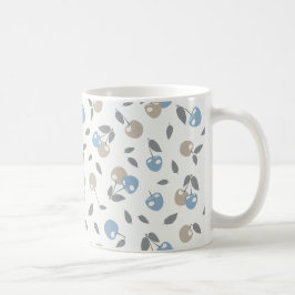 Boho Beach Kirschen - beige blaues Fruchtmuster. Kaffeetasse