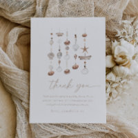 Boho Beach Muschel Babydusche Danke Karte