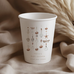 Boho Beach Muschel Babydusche Pappbecher