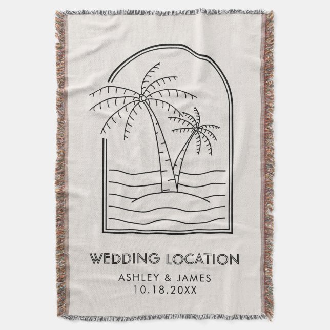 Boho Beach Wedding Blanket für Bride & Groom Decke (Vorderseite Vertikal)