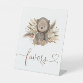 Boho Bear Baby Shower bevorzugt Sockelschild