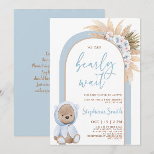 Boho Bear Baby Shower Boy Einladung